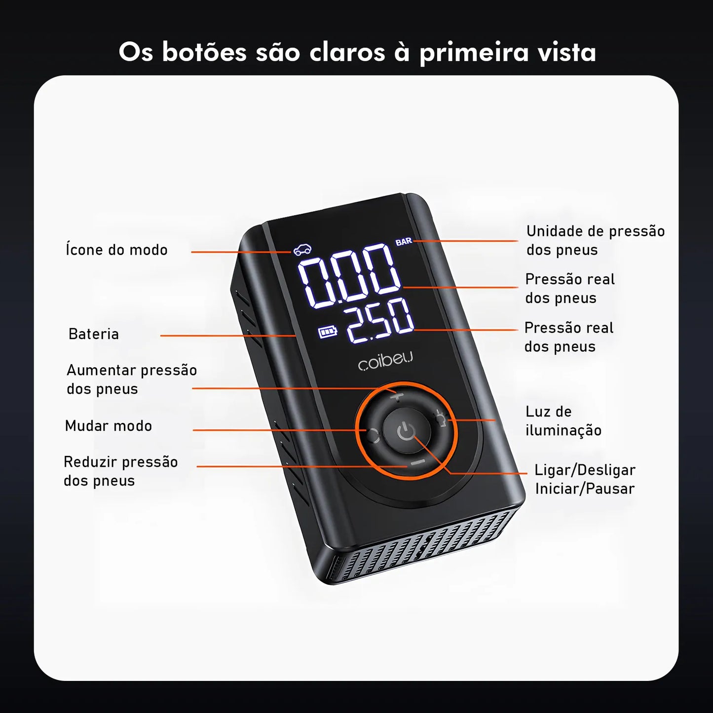 60W Wireless Portable Tire Inflator | Dual Battery | 5 Smart Modes | Auto Shut-Off | Car, Bike & Motorcycle 60W Wireless Portable Tire Inflator — Dual 1800mAh Battery, 5 Smart Modes, LED + SOS, Auto Shut-Off | Car, Bike & Motorcycle