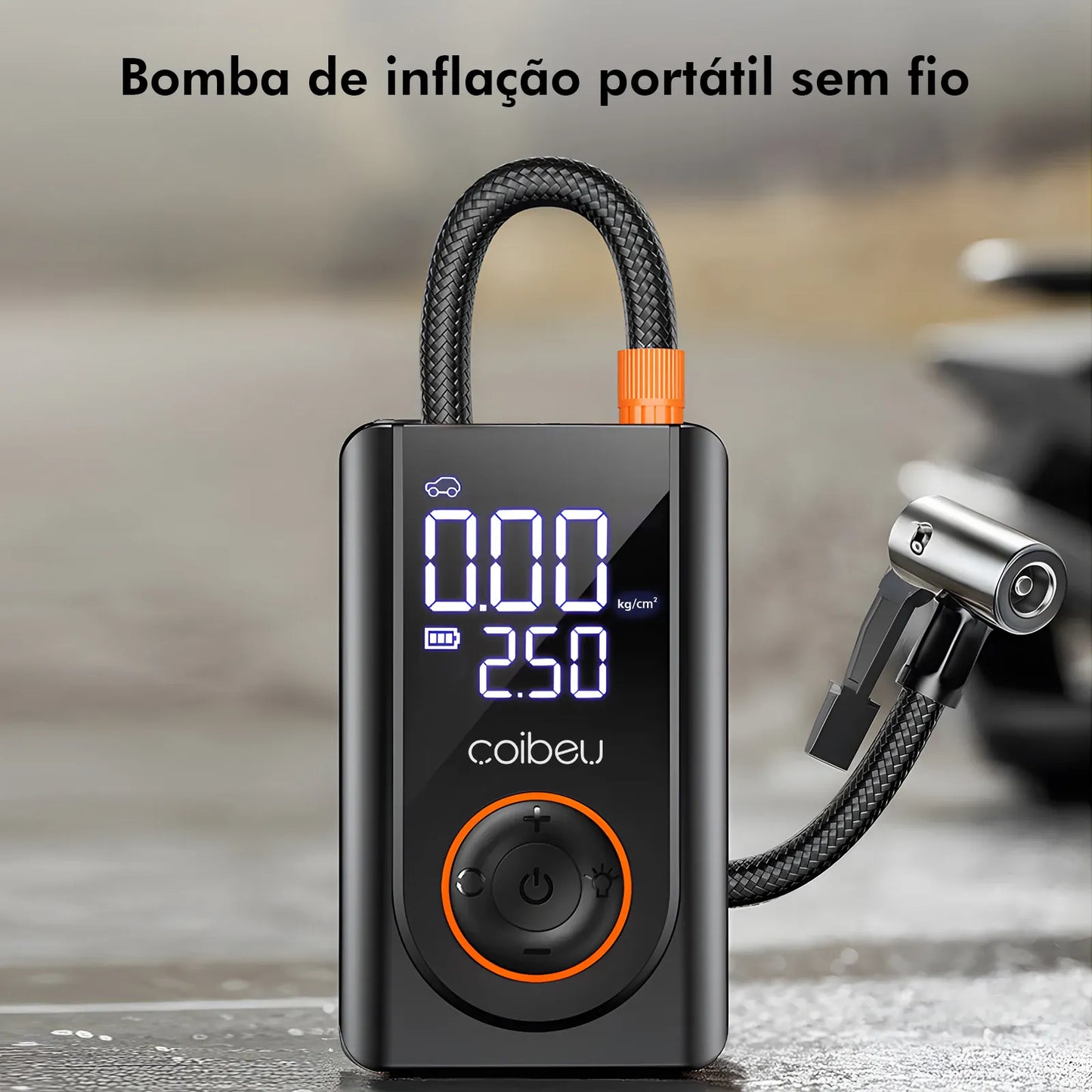 60W Wireless Portable Tire Inflator | Dual Battery | 5 Smart Modes | Auto Shut-Off | Car, Bike & Motorcycle 60W Wireless Portable Tire Inflator — Dual 1800mAh Battery, 5 Smart Modes, LED + SOS, Auto Shut-Off | Car, Bike & Motorcycle