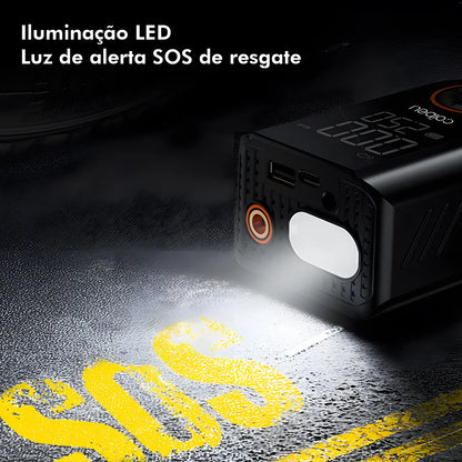 60W Wireless Portable Tire Inflator | Dual Battery | 5 Smart Modes | Auto Shut-Off | Car, Bike & Motorcycle 60W Wireless Portable Tire Inflator — Dual 1800mAh Battery, 5 Smart Modes, LED + SOS, Auto Shut-Off | Car, Bike & Motorcycle