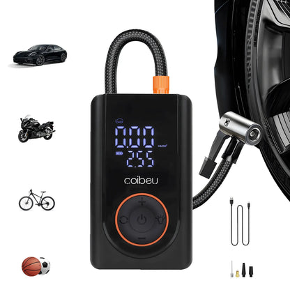 60W Wireless Portable Tire Inflator | Dual Battery | 5 Smart Modes | Auto Shut-Off | Car, Bike & Motorcycle 60W Wireless Portable Tire Inflator — Dual 1800mAh Battery, 5 Smart Modes, LED + SOS, Auto Shut-Off | Car, Bike & Motorcycle