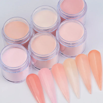 6Colors Nude/Pink Nail Art Acrylic Powder Net.7g*6Jars For French Nails Extension 3D Tips Carving Dipping Fast-Dry Polymer Dust 6Colors Nude/Pink Nail Art Acrylic Powder Net.7g*6Jars For French Nails Extension 3D Tips Carving Dipping Fast-Dry Polymer Dust