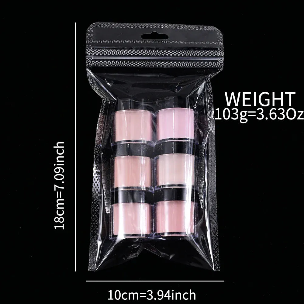 6Colors Nude/Pink Nail Art Acrylic Powder Net.7g*6Jars For French Nails Extension 3D Tips Carving Dipping Fast-Dry Polymer Dust 6Colors Nude/Pink Nail Art Acrylic Powder Net.7g*6Jars For French Nails Extension 3D Tips Carving Dipping Fast-Dry Polymer Dust