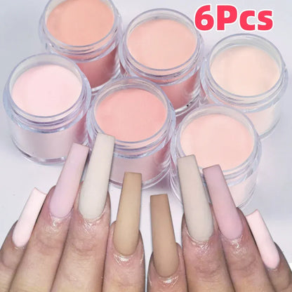 6Colors Nude/Pink Nail Art Acrylic Powder Net.7g*6Jars For French Nails Extension 3D Tips Carving Dipping Fast-Dry Polymer Dust 6Colors Nude/Pink Nail Art Acrylic Powder Net.7g*6Jars For French Nails Extension 3D Tips Carving Dipping Fast-Dry Polymer Dust