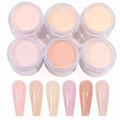6Colors Nude/Pink Nail Art Acrylic Powder Net.7g*6Jars For French Nails Extension 3D Tips Carving Dipping Fast-Dry Polymer Dust 6Colors Nude/Pink Nail Art Acrylic Powder Net.7g*6Jars For French Nails Extension 3D Tips Carving Dipping Fast-Dry Polymer Dust