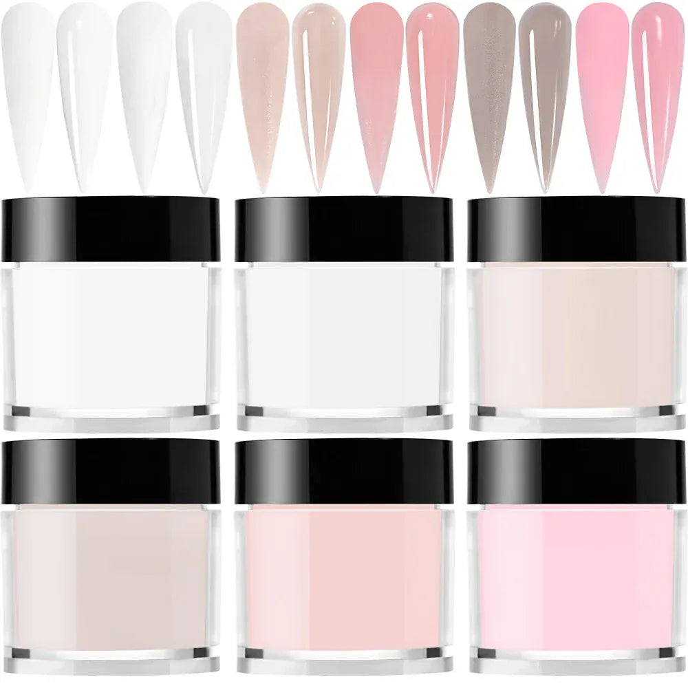 6Colors Nude/Pink Nail Art Acrylic Powder Net.7g*6Jars For French Nails Extension 3D Tips Carving Dipping Fast-Dry Polymer Dust 6Colors Nude/Pink Nail Art Acrylic Powder Net.7g*6Jars For French Nails Extension 3D Tips Carving Dipping Fast-Dry Polymer Dust