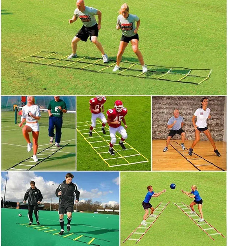 6M 12 Rung Speed Agility Ladder Training Set Field Cones Resistance Parachute Footwork Sport Soccer Football Training Equiment 6M 12 Rung Speed Agility Ladder Training Set Field Cones Resistance Parachute Footwork Sport Soccer Football Training Equiment