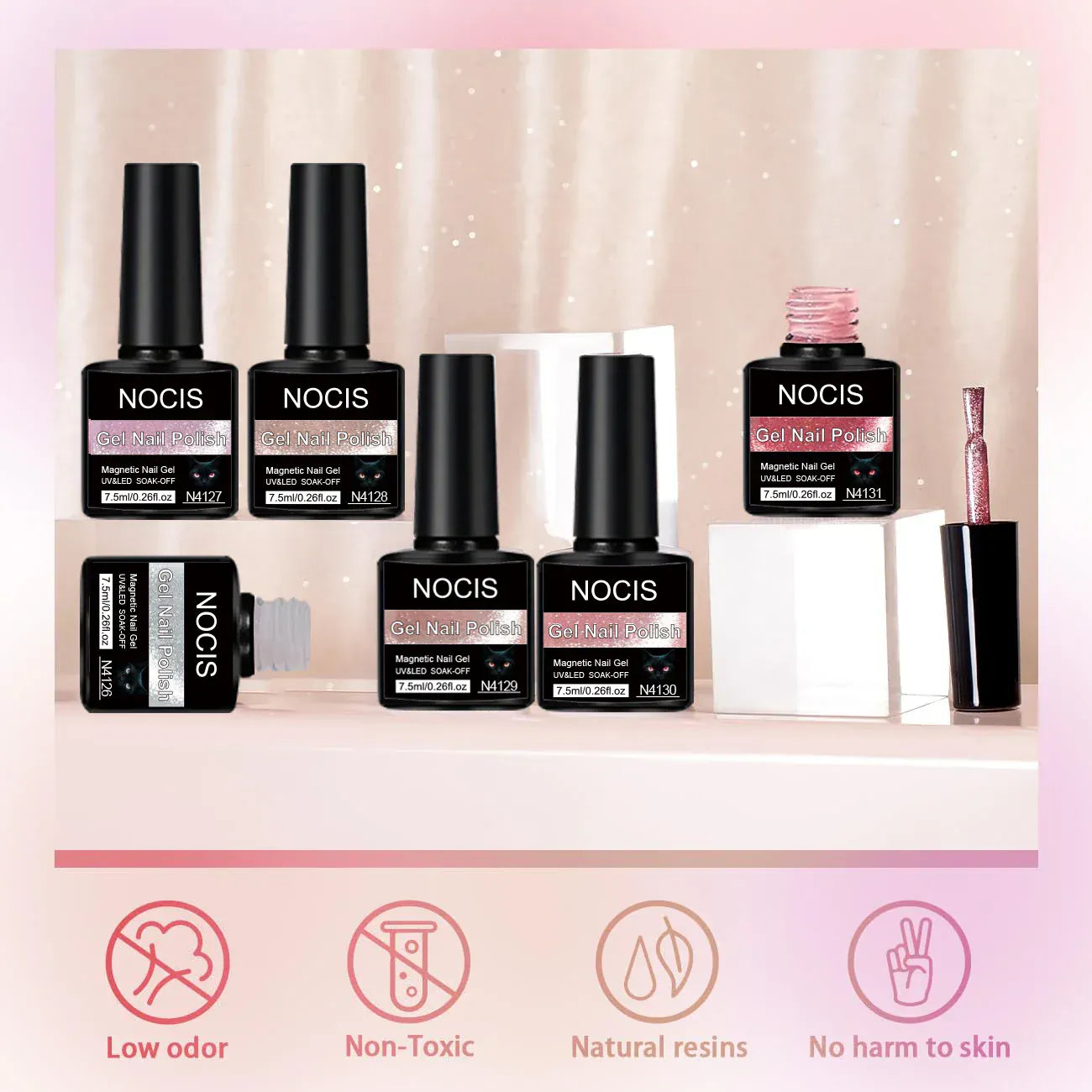 6pcs 7.5ml New Popular Reflective Cat's Eye Magnetic Nail Gel Semi Permanent Nail Art Soaking LED Nail Salon DIY Nail Salon Gel 6pcs 7.5ml New Popular Reflective Cat's Eye Magnetic Nail Gel Semi Permanent Nail Art Soaking LED Nail Salon DIY Nail Salon Gel