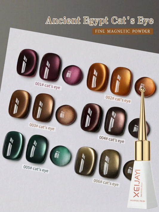 6Pcs Cat Eye Gel Nail Polish Set Soak Off UV French Cat Eye Gel Nail Polish Manicure Salon 6Pcs Cat Eye Gel Nail Polish Set Soak Off UV French Cat Eye Gel Nail Polish Manicure Salon
