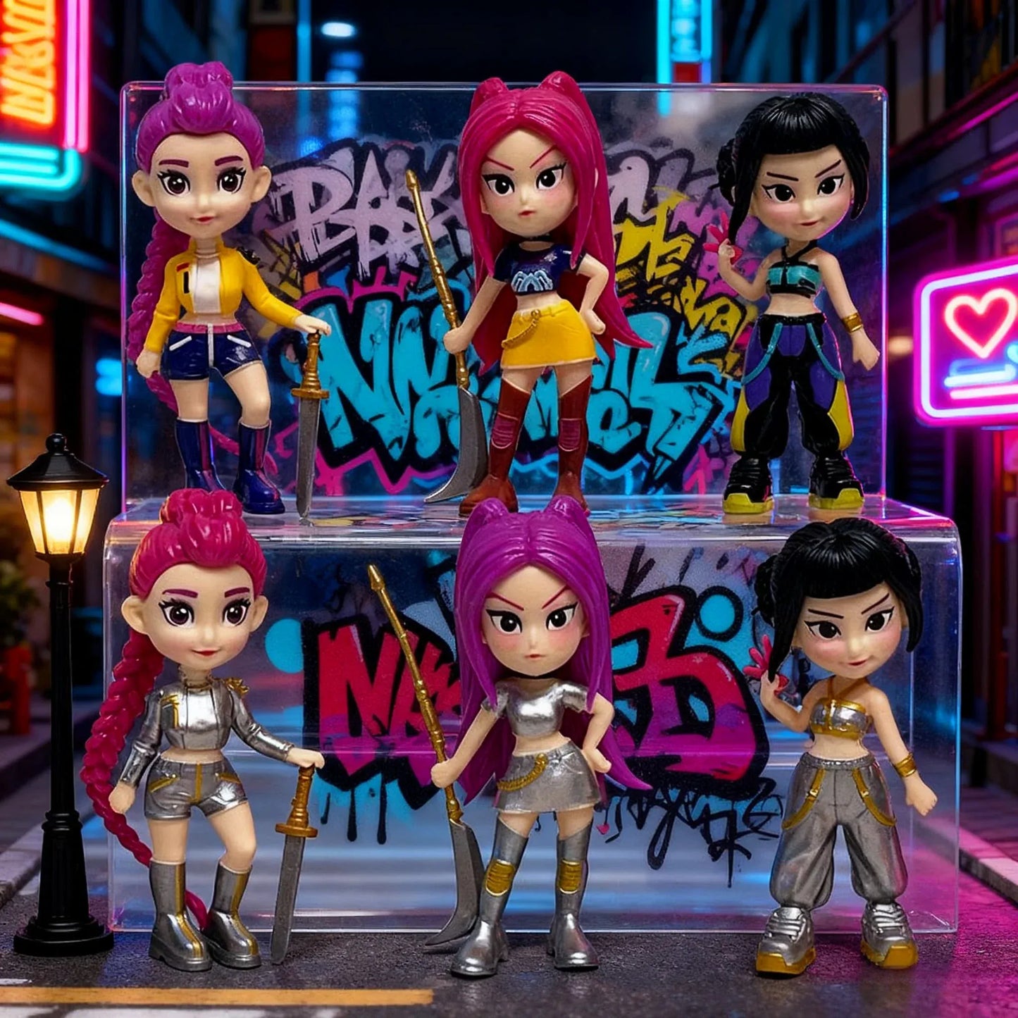 6PCS K-Pop Demon Hunters Anime Figurines Mini Desktop Decoration Collectible Gift for Home Display Christmas Gift 6PCS K-Pop Demon Hunters Anime Figurines Mini Desktop Decoration Collectible Gift for Home Display Christmas Gift