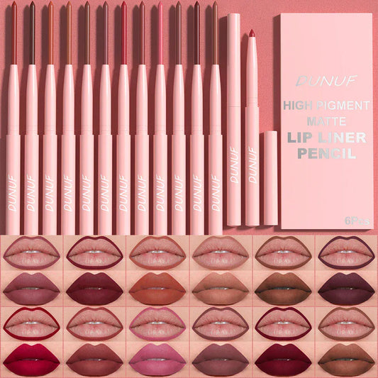 6pcs Lip Liner Pen Set Long-Lasting, Waterproof Sweatproof, Easy Coloring Non-fading Color Rendering Lip Gloss Set Beauty Makeup 6pcs Lip Liner Pen Set Long-Lasting, Waterproof Sweatproof, Easy Coloring Non-fading Color Rendering Lip Gloss Set Beauty Makeup