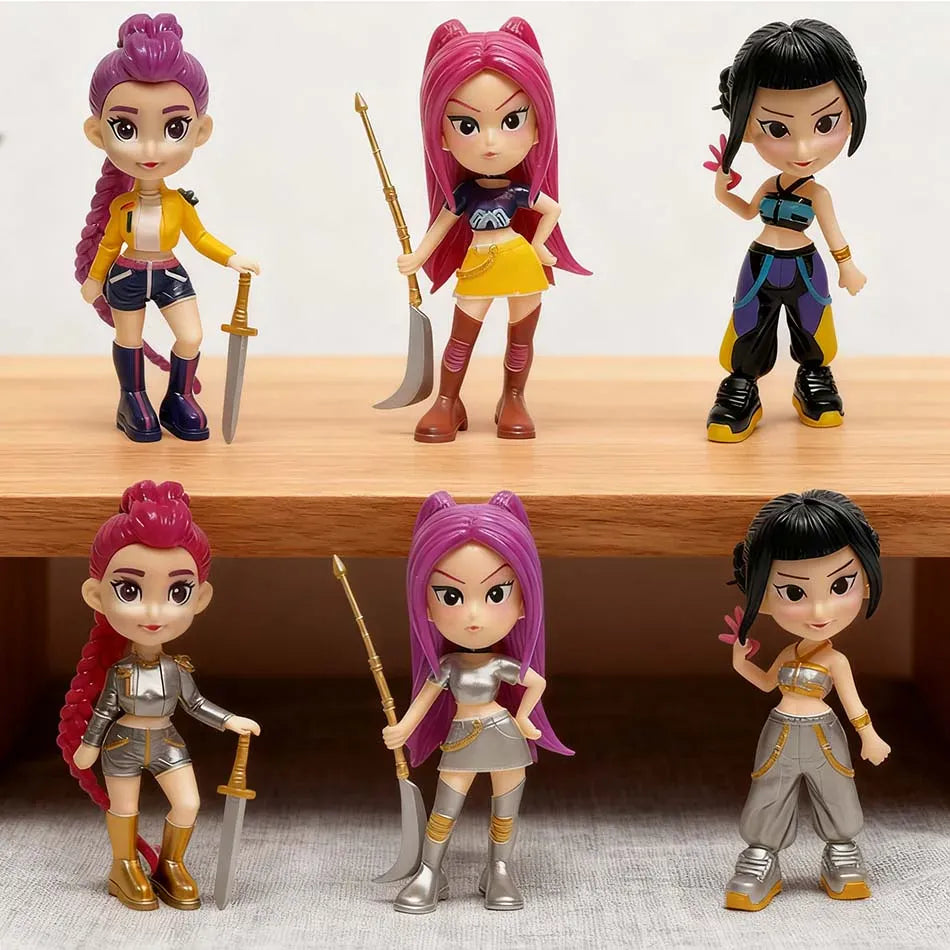 6pcs/set Kpop Demon Hunters figura de juguete de dibujos animados Rumi/Mira/Zoey figura de acción PVC decoración de escritori 6pcs/set Kpop Demon Hunters figura de juguete de dibujos animados Rumi/Mira/Zoey figura de acción PVC decoración de escritori