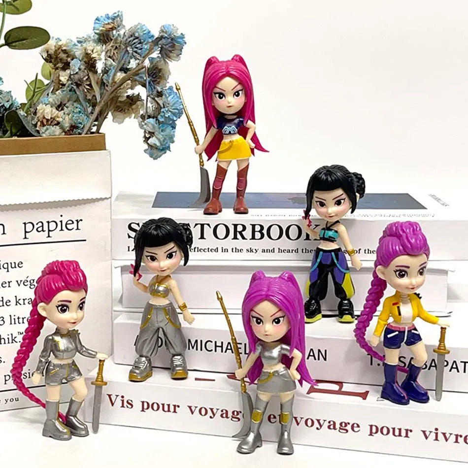 6pcs/set Kpop Demon Hunters figura de juguete de dibujos animados Rumi/Mira/Zoey figura de acción PVC decoración de escritori 6pcs/set Kpop Demon Hunters figura de juguete de dibujos animados Rumi/Mira/Zoey figura de acción PVC decoración de escritori