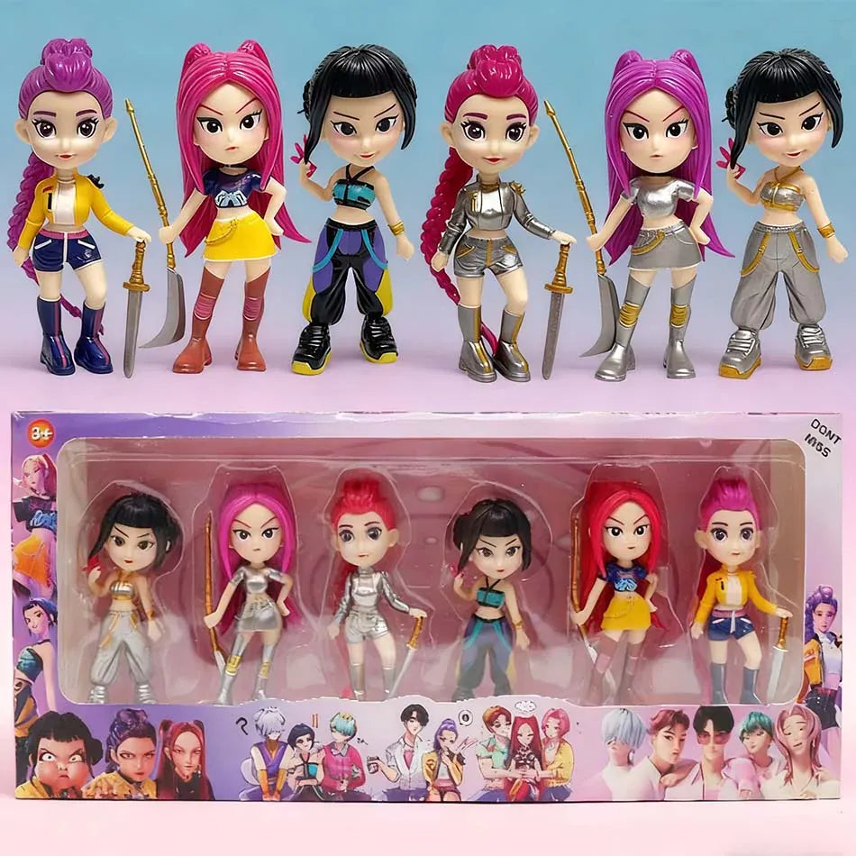 6pcs/set Kpop Demon Hunters figura de juguete de dibujos animados Rumi/Mira/Zoey figura de acción PVC decoración de escritori 6pcs/set Kpop Demon Hunters figura de juguete de dibujos animados Rumi/Mira/Zoey figura de acción PVC decoración de escritori