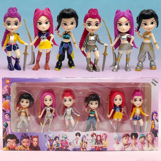 6pcs/set Kpop Demon Hunters figura de juguete de dibujos animados Rumi/Mira/Zoey figura de acción PVC decoración de escritori 6pcs/set Kpop Demon Hunters figura de juguete de dibujos animados Rumi/Mira/Zoey figura de acción PVC decoración de escritori
