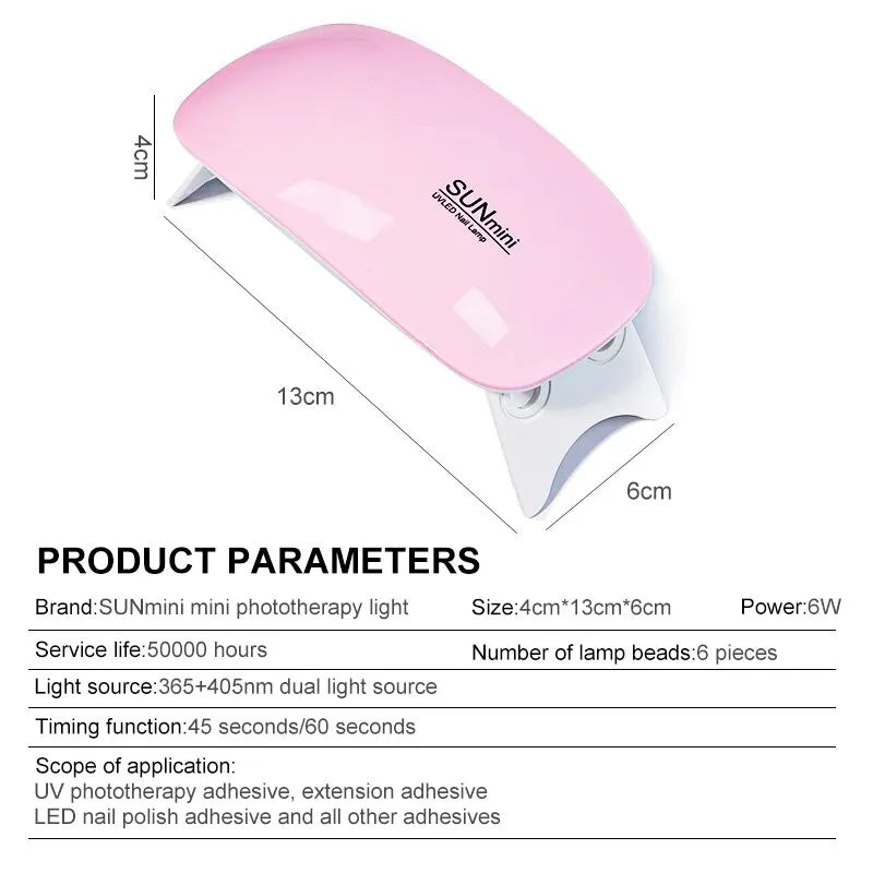 6W Mini UV Nail Lamp | Portable LED Gel Nail Dryer | USB Powered | Home Manicure 6W Mini UV Nail Lamp — Portable LED Gel Nail Dryer with USB | Salon-Quality Manicure at Home