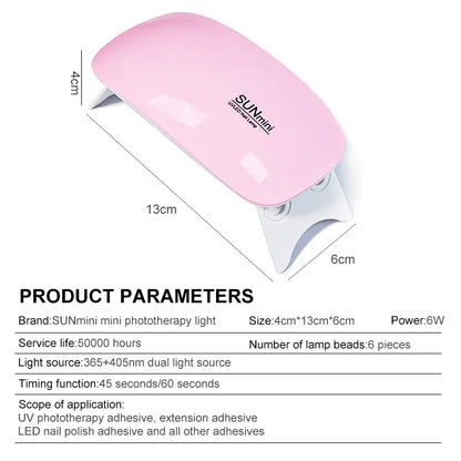 6W Mini UV Nail Lamp | Portable LED Gel Nail Dryer | USB Powered | Home Manicure 6W Mini UV Nail Lamp — Portable LED Gel Nail Dryer with USB | Salon-Quality Manicure at Home