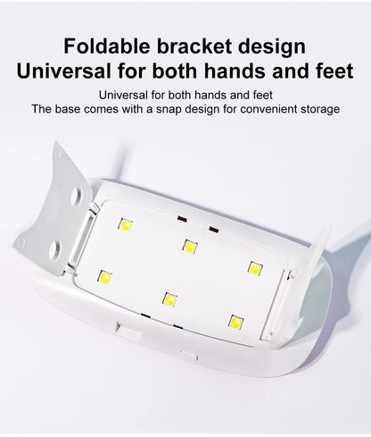 6W Mini UV Nail Lamp | Portable LED Gel Nail Dryer | USB Powered | Home Manicure 6W Mini UV Nail Lamp — Portable LED Gel Nail Dryer with USB | Salon-Quality Manicure at Home