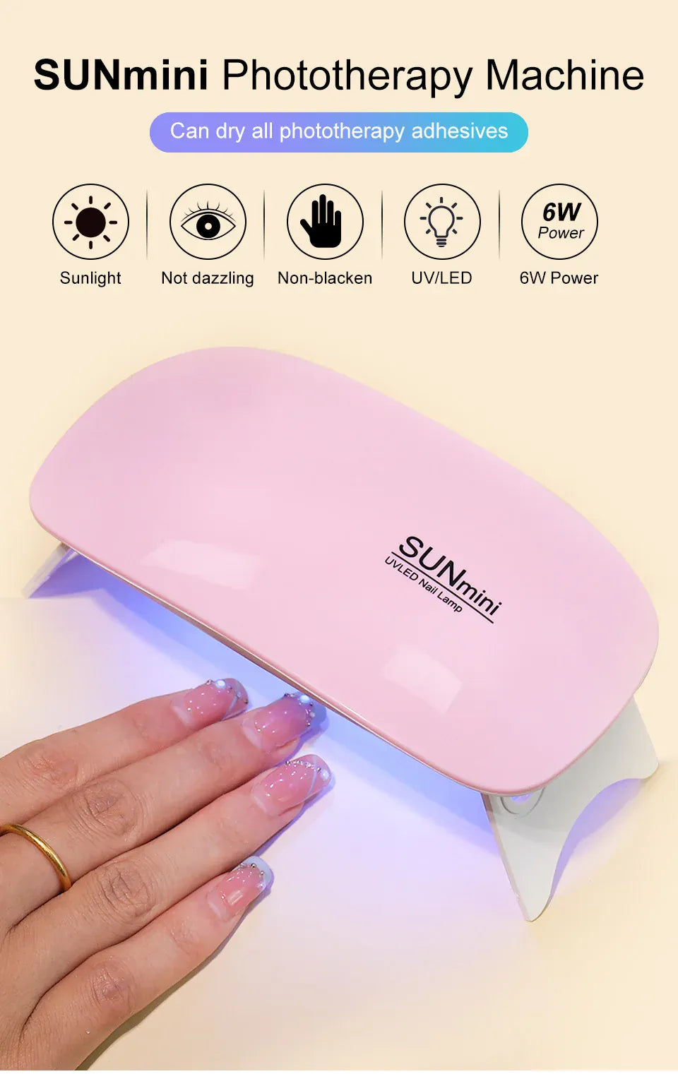 6W Mini UV Nail Lamp | Portable LED Gel Nail Dryer | USB Powered | Home Manicure 6W Mini UV Nail Lamp — Portable LED Gel Nail Dryer with USB | Salon-Quality Manicure at Home