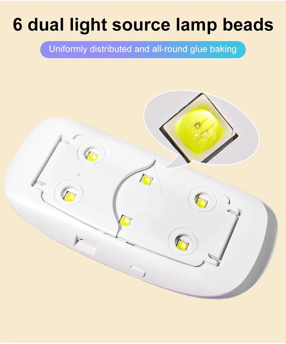 6W Mini UV Nail Lamp | Portable LED Gel Nail Dryer | USB Powered | Home Manicure 6W Mini UV Nail Lamp — Portable LED Gel Nail Dryer with USB | Salon-Quality Manicure at Home