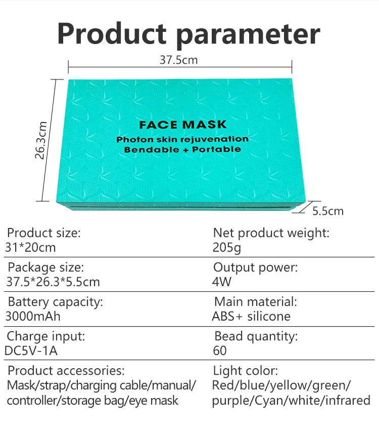 7+1 Colors LED Face Mask | 850nm Red Light Therapy | Anti-Aging Skin Care — Wahooly 7+1 Colors LED Face Mask & Neck | 850nm Near-Infrared Red Light Therapy | Anti-Aging Skin Care Device