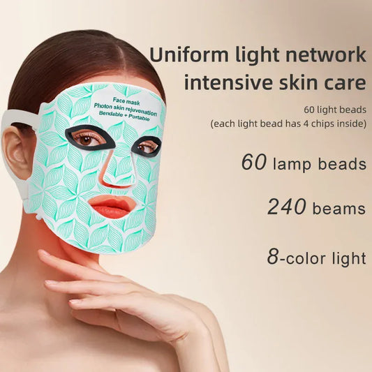 7+1 Colors LED Face Mask | 850nm Red Light Therapy | Anti-Aging Skin Care — Wahooly 7+1 Colors LED Face Mask & Neck | 850nm Near-Infrared Red Light Therapy | Anti-Aging Skin Care Device