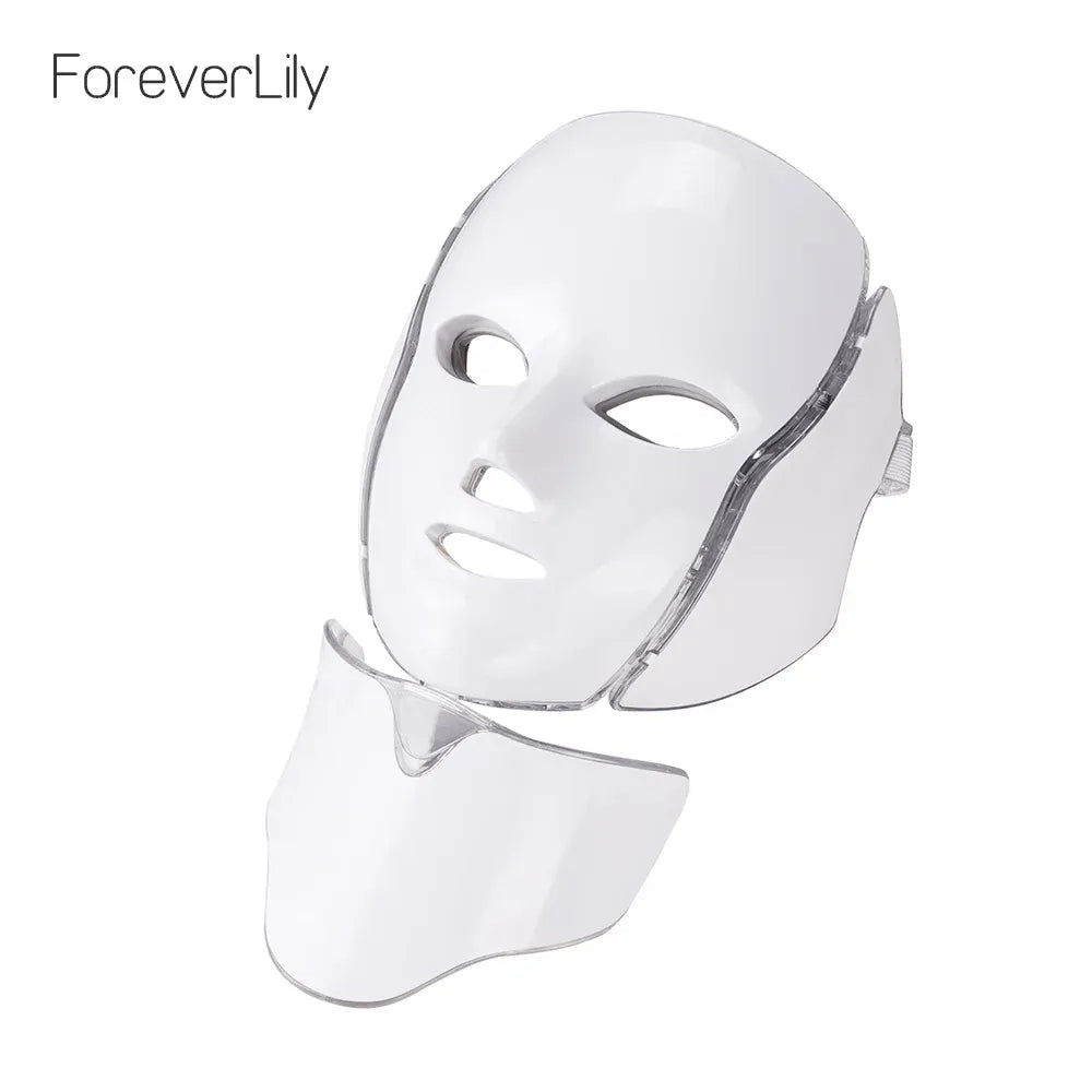 7-Color LED Face & Neck Mask | 192 LEDs Anti-Aging Light Therapy | US/EU/UK/AU — Wahooly 7-Color LED Face & Neck Mask | 192 LEDs | Anti-Aging, Acne, Whitening Light Therapy | US/EU/UK/AU Plug