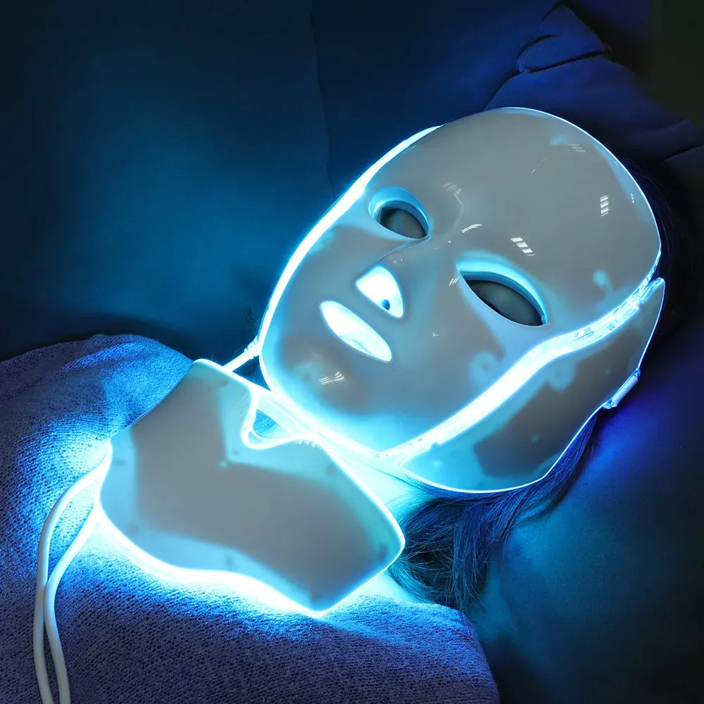 7-Color LED Face & Neck Mask | 192 LEDs Anti-Aging Light Therapy | US/EU/UK/AU — Wahooly 7-Color LED Face & Neck Mask | 192 LEDs | Anti-Aging, Acne, Whitening Light Therapy | US/EU/UK/AU Plug