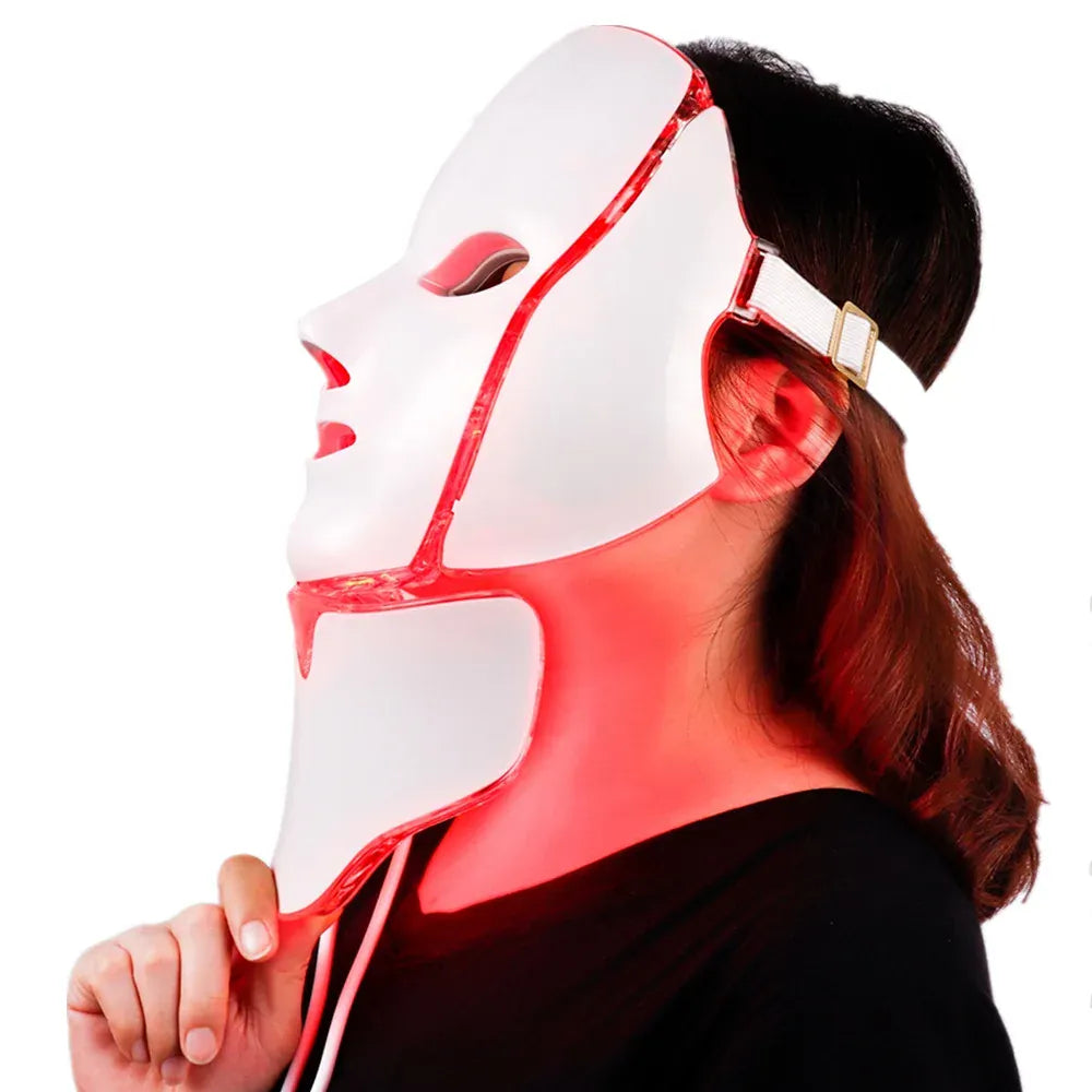 7-Color LED Face & Neck Mask | 192 LEDs Anti-Aging Light Therapy | US/EU/UK/AU — Wahooly 7-Color LED Face & Neck Mask | 192 LEDs | Anti-Aging, Acne, Whitening Light Therapy | US/EU/UK/AU Plug