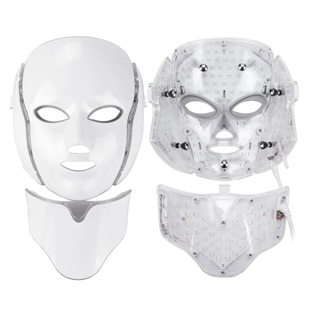 7-Color LED Face & Neck Mask | 192 LEDs Anti-Aging Light Therapy | US/EU/UK/AU — Wahooly 7-Color LED Face & Neck Mask | 192 LEDs | Anti-Aging, Acne, Whitening Light Therapy | US/EU/UK/AU Plug