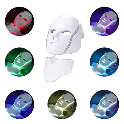 7-Color LED Face & Neck Mask | 192 LEDs Anti-Aging Light Therapy | US/EU/UK/AU — Wahooly 7-Color LED Face & Neck Mask | 192 LEDs | Anti-Aging, Acne, Whitening Light Therapy | US/EU/UK/AU Plug