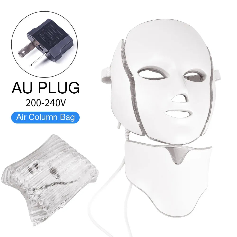 7-Color LED Face & Neck Mask | 192 LEDs Anti-Aging Light Therapy | US/EU/UK/AU — Wahooly 7-Color LED Face & Neck Mask | 192 LEDs | Anti-Aging, Acne, Whitening Light Therapy | US/EU/UK/AU Plug