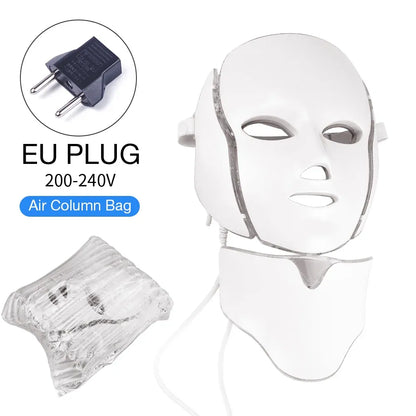 7-Color LED Face & Neck Mask | 192 LEDs Anti-Aging Light Therapy | US/EU/UK/AU — Wahooly 7-Color LED Face & Neck Mask | 192 LEDs | Anti-Aging, Acne, Whitening Light Therapy | US/EU/UK/AU Plug