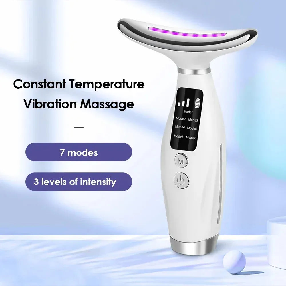 7 Colors LED Lights Face Neck Beauty Device Vibration Massage 7 Colors LED Lights Face Neck Beauty Device Vibration Massage