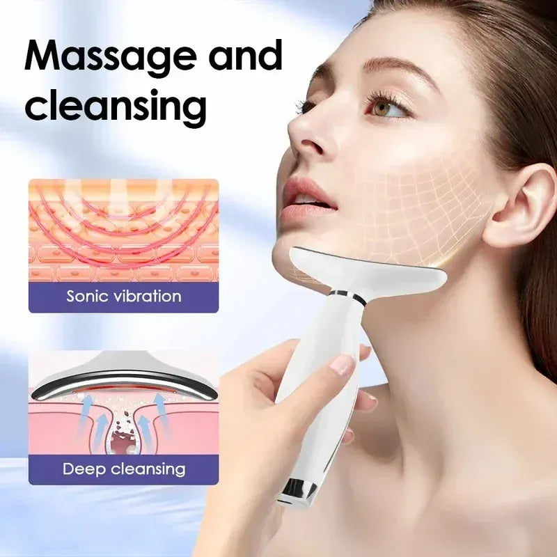 7 Colors LED Lights Face Neck Beauty Device Vibration Massage 7 Colors LED Lights Face Neck Beauty Device Vibration Massage