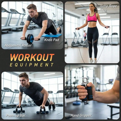 7-Piece Home Workout Set with Ab Roller & Push-Up Bars 7-Piece Home Workout Set with Ab Roller & Push-Up Bars