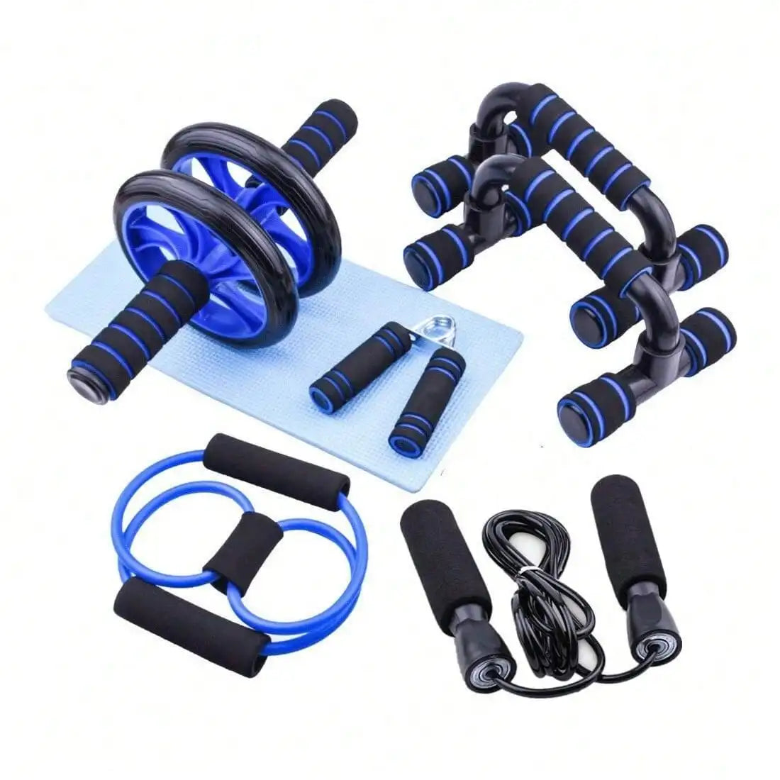 7-Piece Home Workout Set with Ab Roller & Push-Up Bars 7-Piece Home Workout Set with Ab Roller & Push-Up Bars