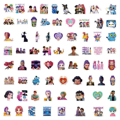 70-Piece KPOP Demon Hunter Stickers - Korean Style Glossy Film Cartoon Decor Decals for Backpacks, Phones & Water Bottles 70-Piece KPOP Demon Hunter Stickers - Korean Style Glossy Film Cartoon Decor Decals for Backpacks, Phones & Water Bottles