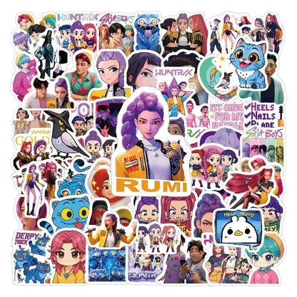 70-Piece KPOP Demon Hunter Stickers - Korean Style Glossy Film Cartoon Decor Decals for Backpacks, Phones & Water Bottles 70-Piece KPOP Demon Hunter Stickers - Korean Style Glossy Film Cartoon Decor Decals for Backpacks, Phones & Water Bottles