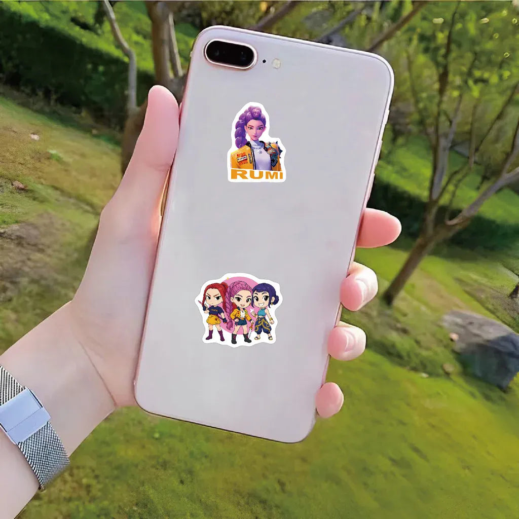 70-Piece KPOP Demon Hunter Stickers - Korean Style Glossy Film Cartoon Decor Decals for Backpacks, Phones & Water Bottles 70-Piece KPOP Demon Hunter Stickers - Korean Style Glossy Film Cartoon Decor Decals for Backpacks, Phones & Water Bottles