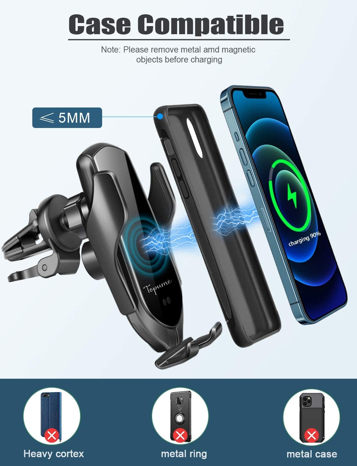 Auto Clamping Wireless Car Charger Mount