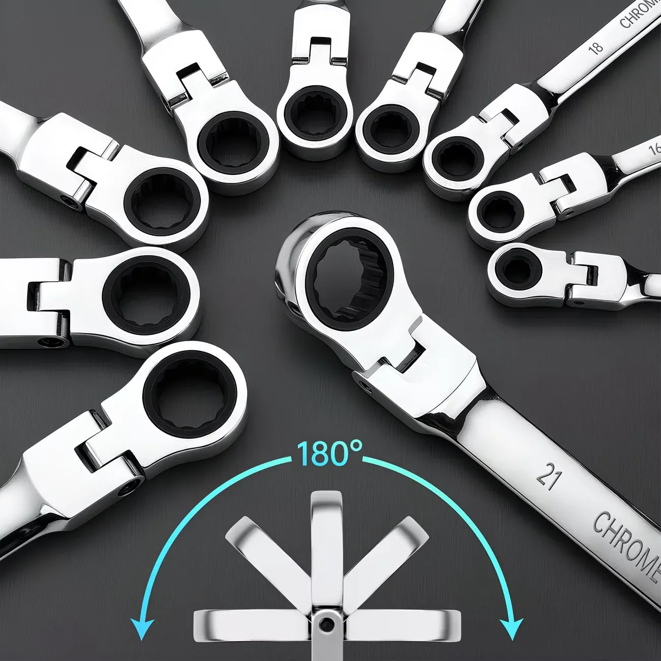 72-Tooth Ratchet Wrench Set | 8-Piece Metric 8–19mm | Double-End | Garage, Home & DIY 72-Tooth Ratchet Wrench Set — 8-Piece Metric 8–19mm | Double-End Design for Garage, Home & DIY
