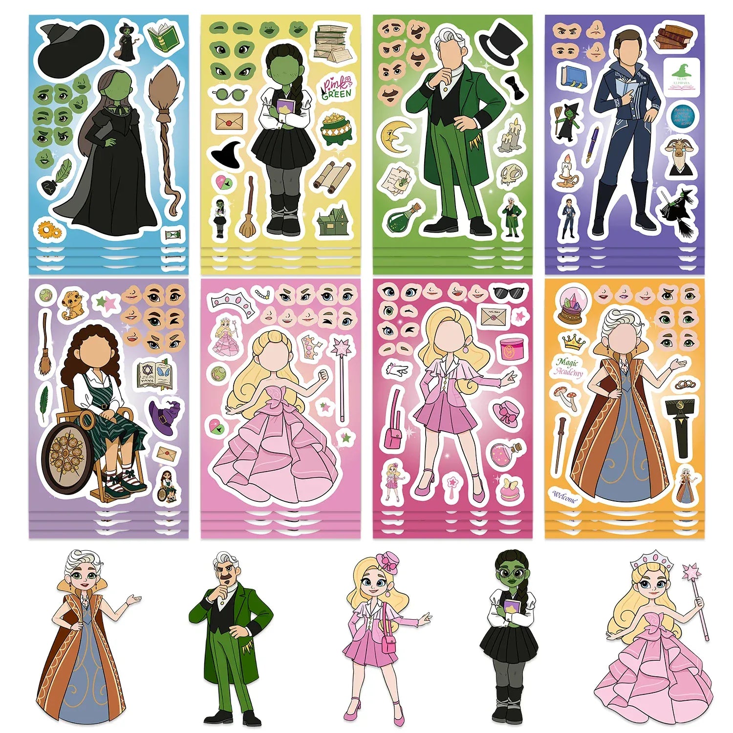 8/16/24Pcs Wicked Witch Collage DIY Puzzle Sticker Games Make A Face Funny Assemble Jigsaw Stickers Kids Educational Toys 8/16/24Pcs Wicked Witch Collage DIY Puzzle Sticker Games Make A Face Funny Assemble Jigsaw Stickers Kids Educational Toys