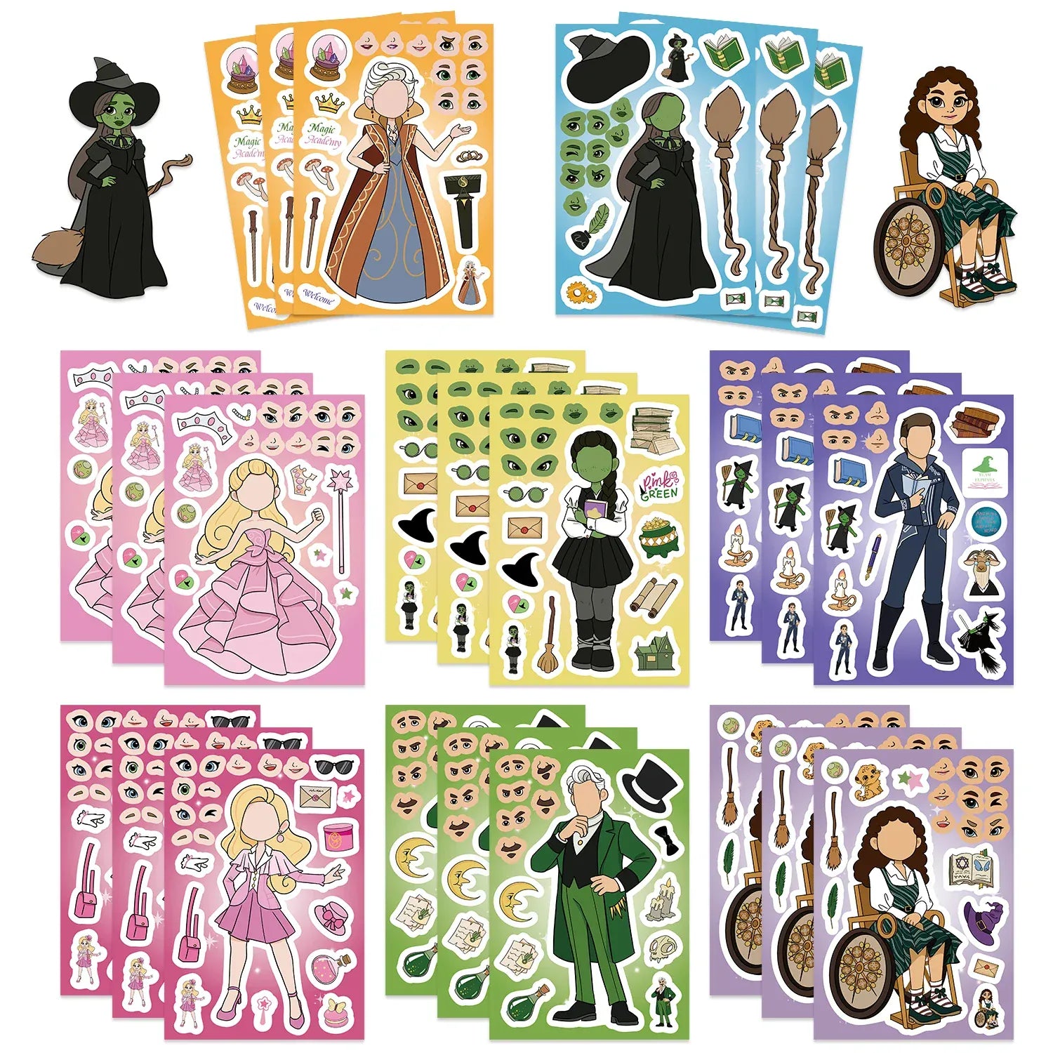 8/16/24Pcs Wicked Witch Collage DIY Puzzle Sticker Games Make A Face Funny Assemble Jigsaw Stickers Kids Educational Toys 8/16/24Pcs Wicked Witch Collage DIY Puzzle Sticker Games Make A Face Funny Assemble Jigsaw Stickers Kids Educational Toys