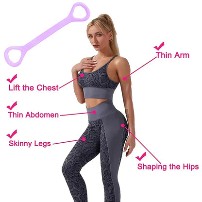 8 Fitness Workout Resistance Band Arm Back Shoulder Exercise Elastic Training Band Yoga Pilates Physical Therapy Equipment 8 Fitness Workout Resistance Band Arm Back Shoulder Exercise Elastic Training Band Yoga Pilates Physical Therapy Equipment