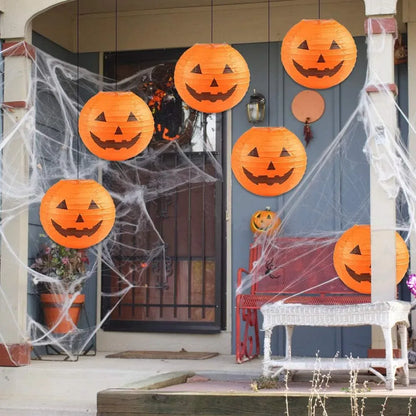 8 Inches Halloween Pumpkin Paper Lantern Festival Jack O Lantern Halloween Hanging Bat Spider Decoration for Home Graden 8 Inches Halloween Pumpkin Paper Lantern Festival Jack O Lantern Halloween Hanging Bat Spider Decoration for Home Graden