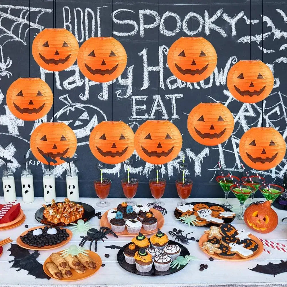 8 Inches Halloween Pumpkin Paper Lantern Festival Jack O Lantern Halloween Hanging Bat Spider Decoration for Home Graden 8 Inches Halloween Pumpkin Paper Lantern Festival Jack O Lantern Halloween Hanging Bat Spider Decoration for Home Graden
