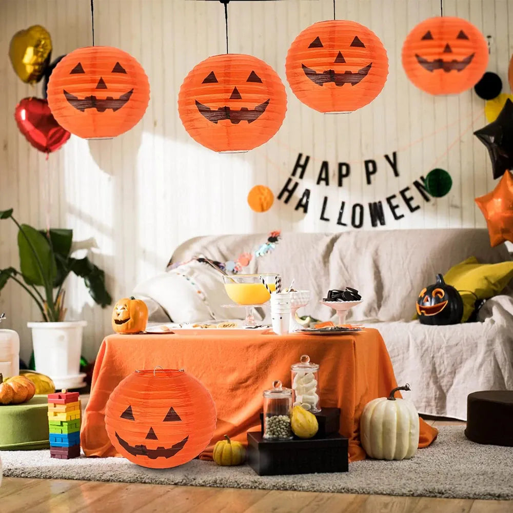 8 Inches Halloween Pumpkin Paper Lantern Festival Jack O Lantern Halloween Hanging Bat Spider Decoration for Home Graden 8 Inches Halloween Pumpkin Paper Lantern Festival Jack O Lantern Halloween Hanging Bat Spider Decoration for Home Graden