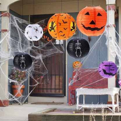 8 Inches Halloween Pumpkin Paper Lantern Festival Jack O Lantern Halloween Hanging Bat Spider Decoration for Home Graden 8 Inches Halloween Pumpkin Paper Lantern Festival Jack O Lantern Halloween Hanging Bat Spider Decoration for Home Graden
