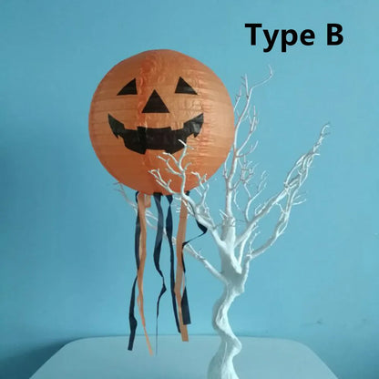 8 Inches Halloween Pumpkin Paper Lantern Festival Jack O Lantern Halloween Hanging Bat Spider Decoration for Home Graden 8 Inches Halloween Pumpkin Paper Lantern Festival Jack O Lantern Halloween Hanging Bat Spider Decoration for Home Graden