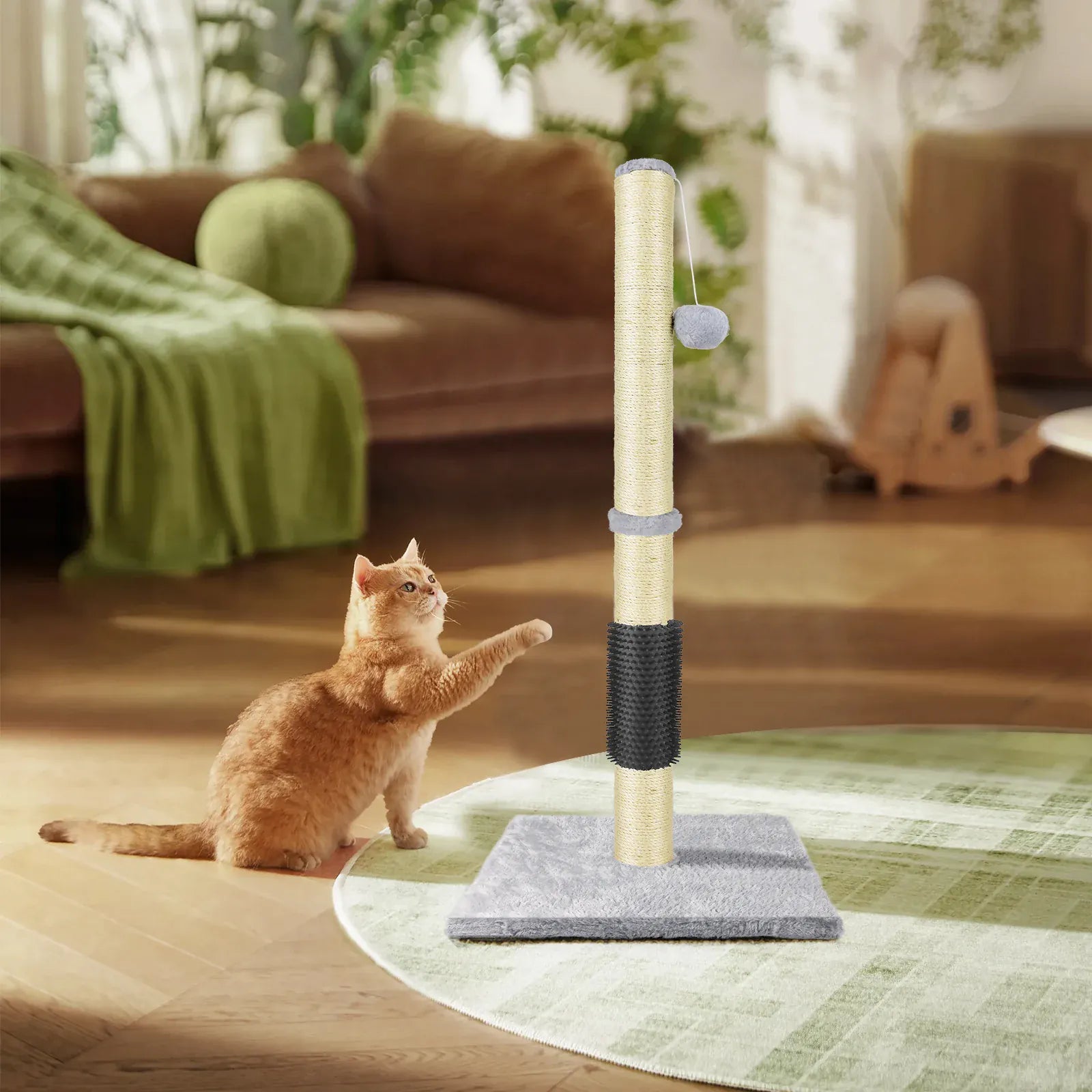 80cm Cat Tree Tower with Sisal Post, Tunnel & Dangling Toy | Wahooly 80cm Cat Tree Tower with Sisal Scratching Post, Tunnel & Dangling Ball Toy